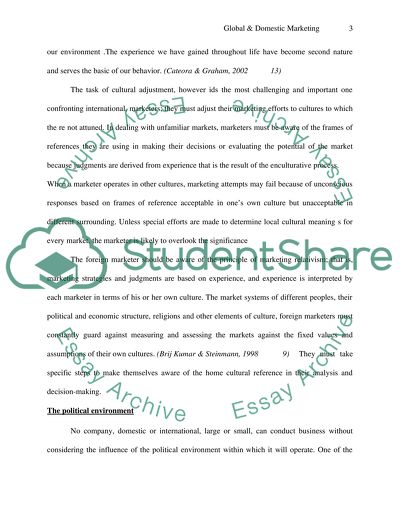 Global and Domestic Marketing