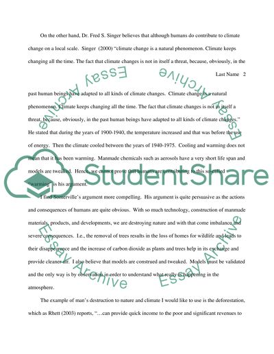 Mans Destruction to Nature and Climate