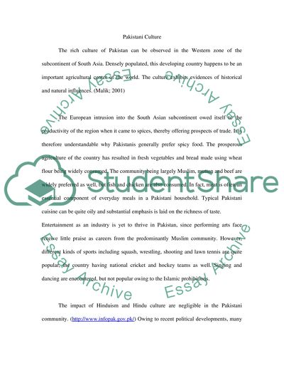 Cultures of Pakistanis and Native Americans