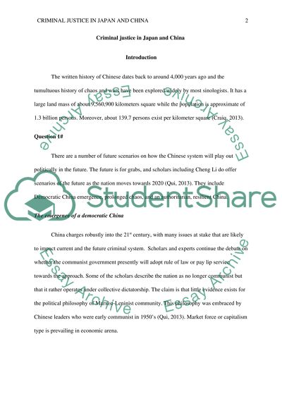 Answer some questions related to the Criminal Justice in Japan and China