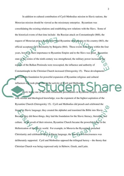 The Byzantine Mission Led by Constantine