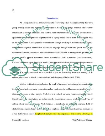 The Salient Features of the Politeness Theory