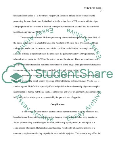 Epidemiology of Tuberculosis