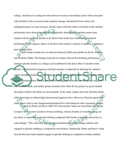 Does Heavy Drinking Affect Academic Performance In College