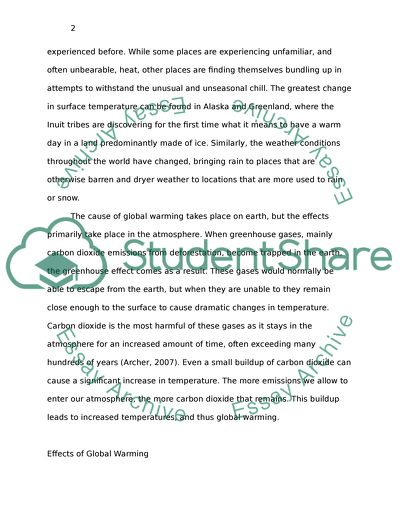 Effects of Global Warming