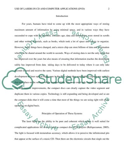 The Use of Lasers in Compact Disk Players for Audio and Computer Applications