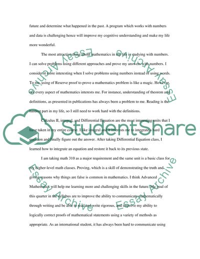 Mathematics Autobiography