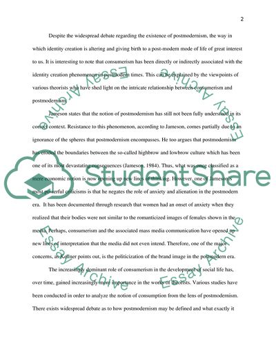 Postmodernism and Consumerism