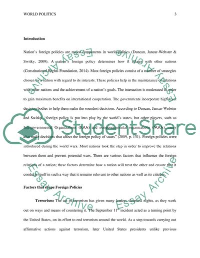 Foreign Policies of the Nations