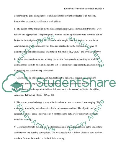 What Are the Student Conception and Beliefs about Learning