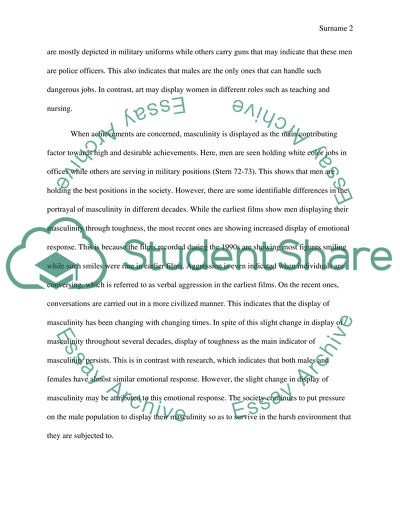 Compare/comparison of masculinity of movies in America in different decades