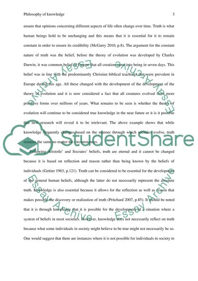 The Philosophy of Knowledge