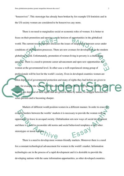 Does Globalization Produce Greater Inequalities between the Sexes