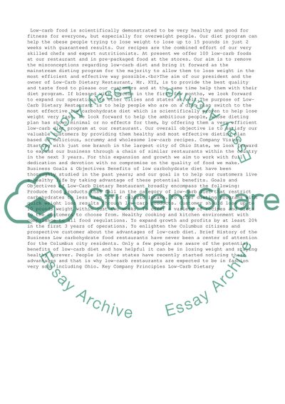 Low-Carb Dietary Restaurant