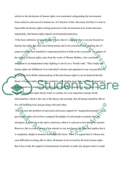 Can the environment be assisted by the protection offered by human rights