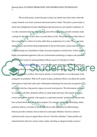 Juvenile Probation and Information Technology