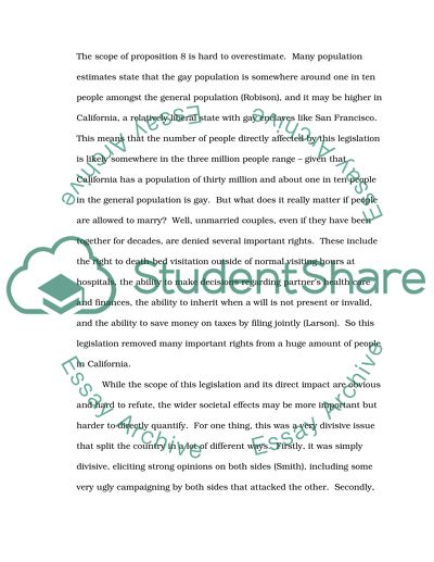 Proposition 8 in California: Fracturing Communities and Stepping back on Minority Rights