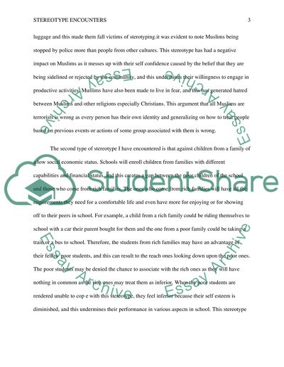 Philosophy Term Paper on Stereotype Encounters