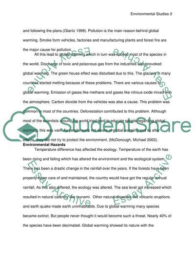 Environmental Hazards and Present Scenario