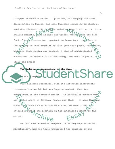 Conflict Resolution at the Place of Business