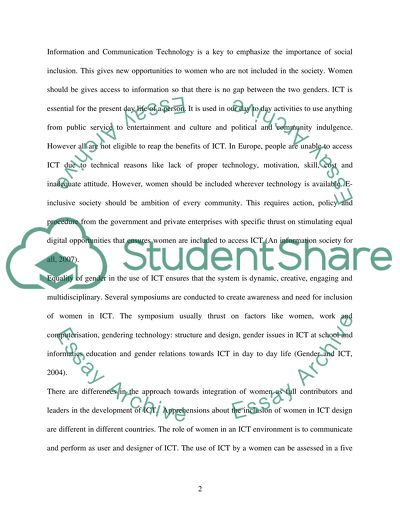 Information and Communication Technology for Social Inclusion