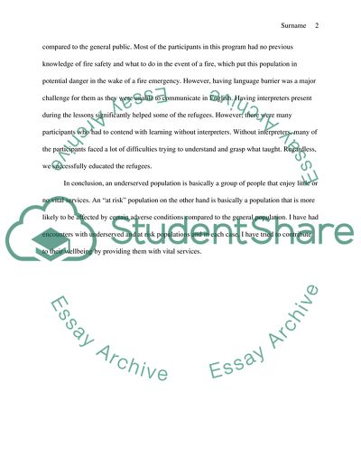 My Experience with Underserved and At-Risk Populations