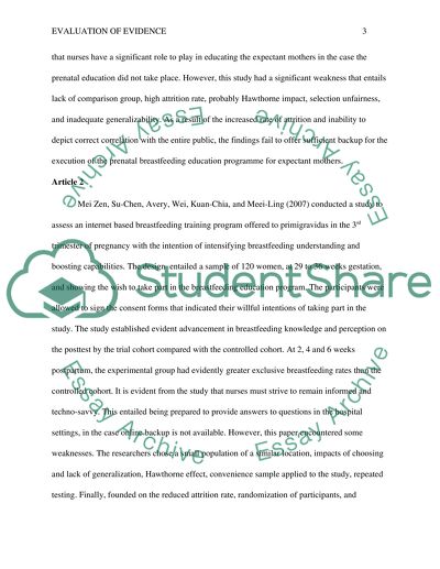 Evaluation of Evidence