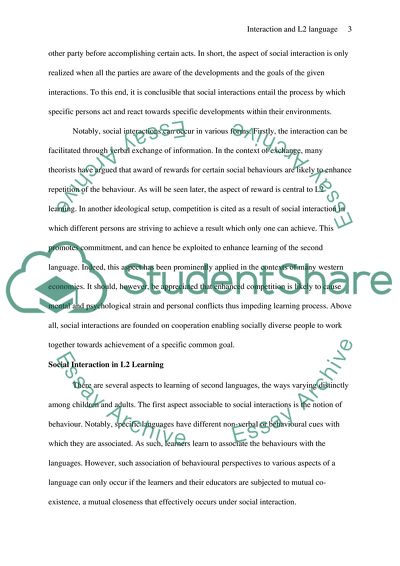 Interaction and Second Language Learning