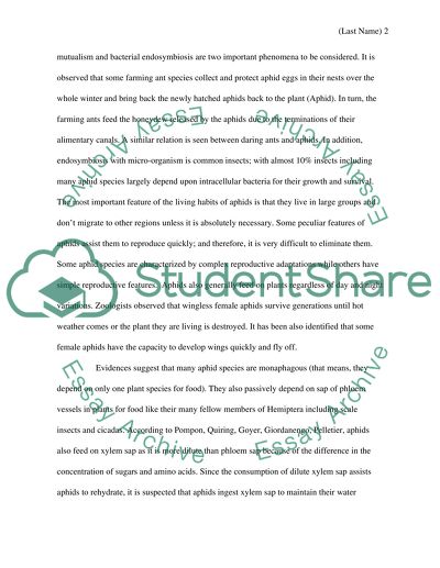 Analysis of Aphids by Giving Reference to Their Living Habits, Food Pattern