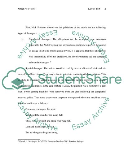 Law of Tort - Fiona Shackleton