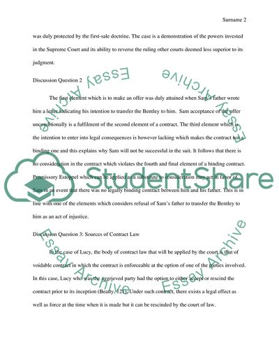 Business law discussion #2