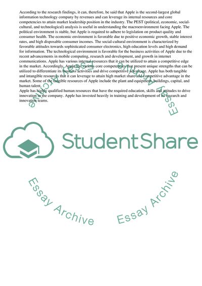 How Apple Can Gain Competitive Advantage through Leveraging Its Internal Resources and Competencies