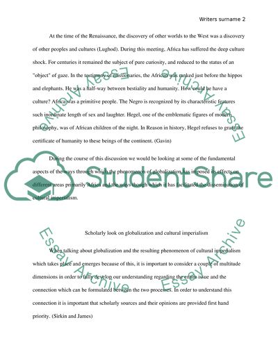 Cultural imperialism essay