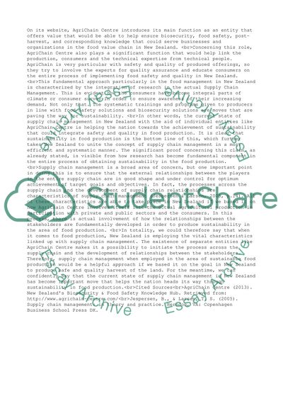 Supply chain management in new zealand