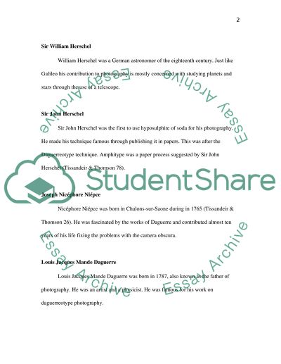 Development of photography