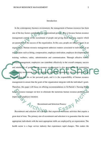 The Management of Human Resources