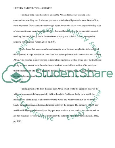 Trans-Atlantic Slave Trade and Its Impact on African Societies