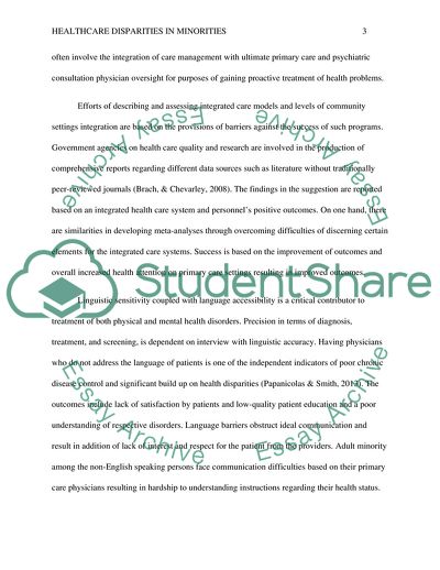 Healthcare Disparities in Minorities