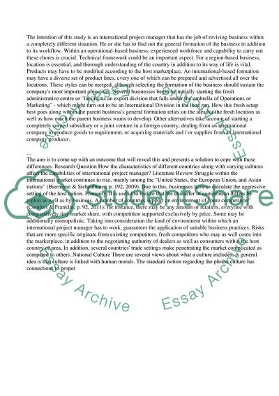 Proposal on International Project Management