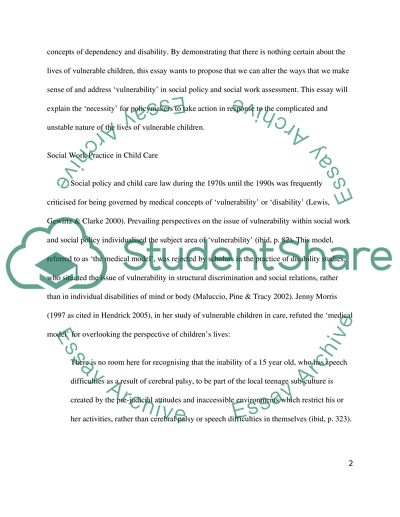 Social work assessment in child care