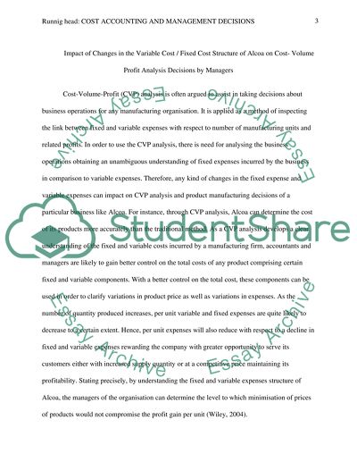 Cost Accounting and Management Decisions