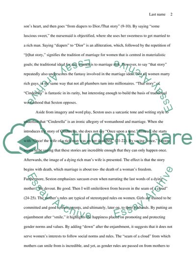 Fantastic and Dead-end: Marriage in Sextons Cinderella