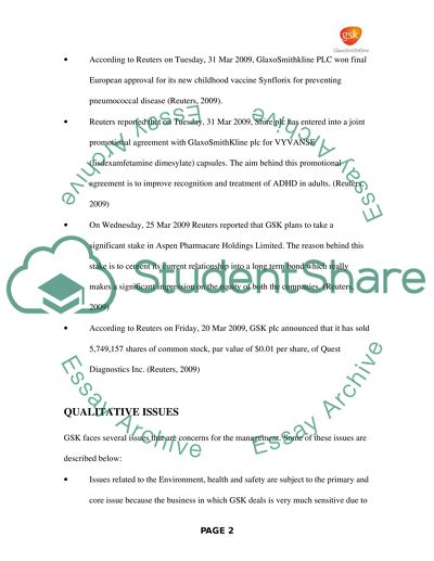 Company News for GlaxoSmithKline PLC