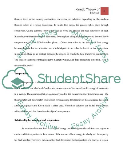 Kinetic Theory of Matter