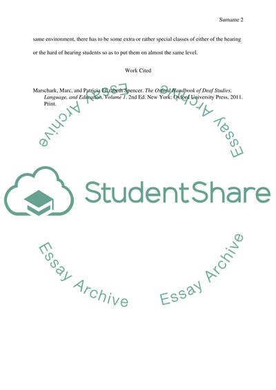 Deaf readings and Questionss 2