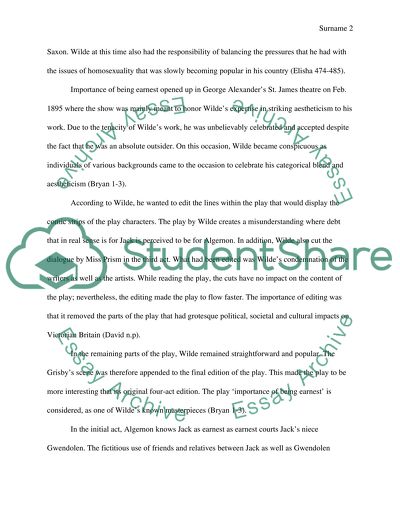 Wildes Play The Importance of Being Earnest