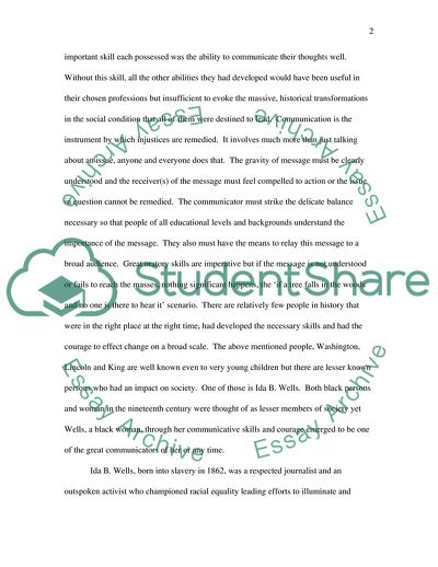 Ida B Wells, a Great Communicator