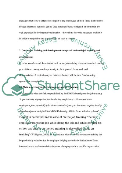 Advantages and Disadvantages of On-the-Job Training in Comparison with Off-Job Training
