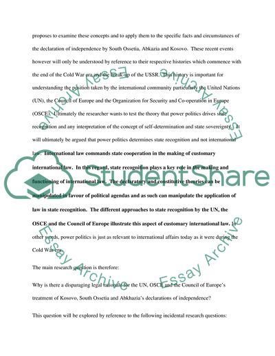 Kosovo vs. South Ossetia and Abkhazia