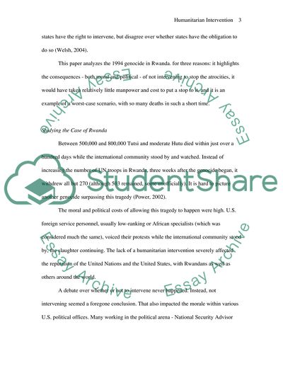 Humanitarian Intervention in Rwanda